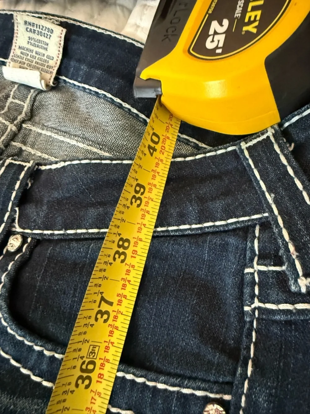 True Religion Dark Blue Flare Jeans - Picture 6 of 8